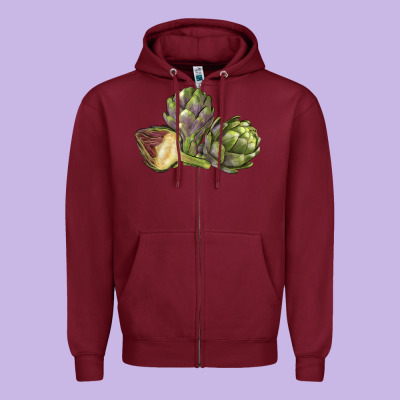 Artichoke Zipper Hoodie Designed By Lillyallendesigns