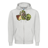Dove Grey Artichoke Zipper Hoodie - LillyAllenDesigns