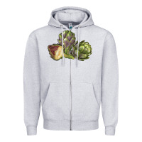 Heather Grey Artichoke Zipper Hoodie - LillyAllenDesigns