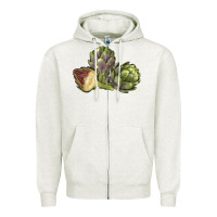 Oatmeal Heather Artichoke Zipper Hoodie - LillyAllenDesigns