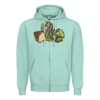 Seafoam Artichoke Zipper Hoodie - LillyAllenDesigns