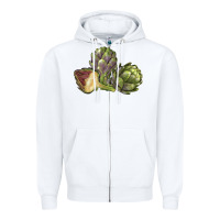 White Artichoke Zipper Hoodie - LillyAllenDesigns
