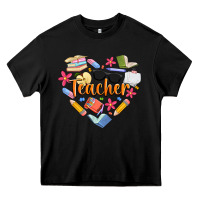 Black teacher heart Heavy Core Tee - Artiststas