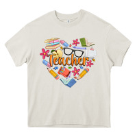 Cream teacher heart Heavy Core Tee - Artiststas