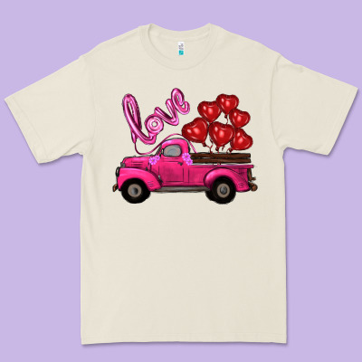Valentine's Day Turck With Balloons Premium Tee Designed By Ranaportraitstore