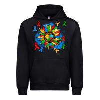 Black autism sunflower ribbon Urban Hoodie - AdoDesignShop