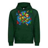 Forest Green autism sunflower ribbon Urban Hoodie - AdoDesignShop