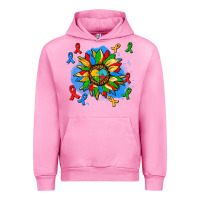 Fuchsia Pink autism sunflower ribbon Urban Hoodie - AdoDesignShop