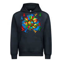 Navy autism sunflower ribbon Urban Hoodie - AdoDesignShop