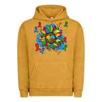 Pigment Peanut Butter autism sunflower ribbon Urban Hoodie - AdoDesignShop