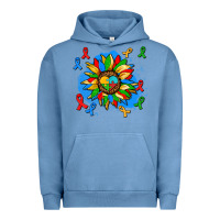 Pigment Pebble Blue autism sunflower ribbon Urban Hoodie - AdoDesignShop