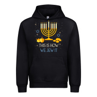 Black this is how we jew it funny jewish ugly hanukkah christmas Urban Hoodie - minhPixels