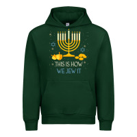 Forest Green this is how we jew it funny jewish ugly hanukkah christmas Urban Hoodie - minhPixels