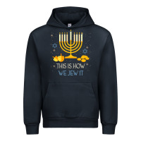 Navy this is how we jew it funny jewish ugly hanukkah christmas Urban Hoodie - minhPixels