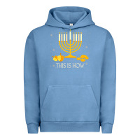 Pigment Pebble Blue this is how we jew it funny jewish ugly hanukkah christmas Urban Hoodie - minhPixels
