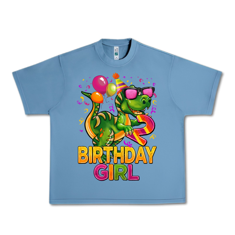 2rd Birthday Girl T Rex Pink Urban Heavy Tee by CowGirlArtShop | Teevron