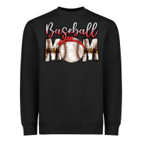 Black Baseball Mom Heavyweight Sweatshirt - CowhideDigitalArt