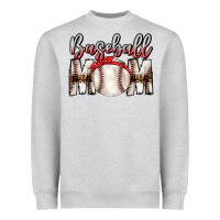 Heather Grey Baseball Mom Heavyweight Sweatshirt - CowhideDigitalArt