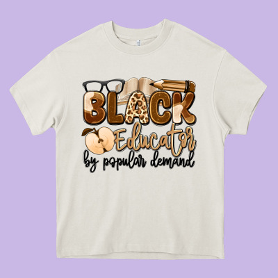 Black Educator By Popular Demand Heavy Core Tee Designed By Artiststas