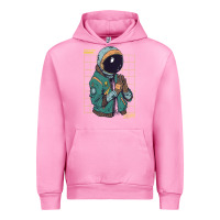 Fuchsia Pink astronaut space travel retro aesthetic streetwear t shirt Urban Hoodie - minhPixels