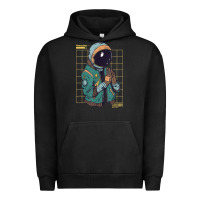 Pigment Black astronaut space travel retro aesthetic streetwear t shirt Urban Hoodie - minhPixels