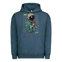 Pigment Midnight Navy astronaut space travel retro aesthetic streetwear t shirt Urban Hoodie - minhPixels