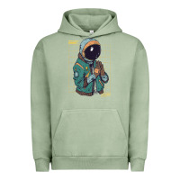 Pigment Oil Green astronaut space travel retro aesthetic streetwear t shirt Urban Hoodie - minhPixels
