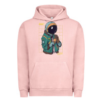 Pigment Salmon astronaut space travel retro aesthetic streetwear t shirt Urban Hoodie - minhPixels