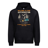 Black welcome to camp quitcherbitchin camping camp quitcherbitchin Urban Hoodie - minhPixels