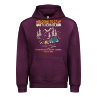 Mauve Wine welcome to camp quitcherbitchin camping camp quitcherbitchin Urban Hoodie - minhPixels
