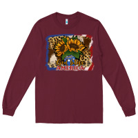 Burgundy Patriotic Sunflower God Bless America Long Sleeve Tee - Jasminsmagicworld