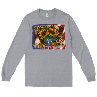 Heather Grey Patriotic Sunflower God Bless America Long Sleeve Tee - Jasminsmagicworld