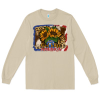 Mushroom Patriotic Sunflower God Bless America Long Sleeve Tee - Jasminsmagicworld