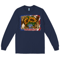Navy Patriotic Sunflower God Bless America Long Sleeve Tee - Jasminsmagicworld