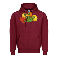 Burgundy Peppers Zipper Hoodie - LillyAllenDesigns