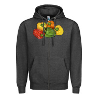 Charcoal Heather Peppers Zipper Hoodie - LillyAllenDesigns