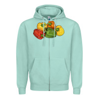 Seafoam Peppers Zipper Hoodie - LillyAllenDesigns