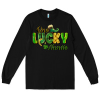 Black One Lucky Auntie St. Patrick's Day Long Sleeve Tee - CowGirlArtShop