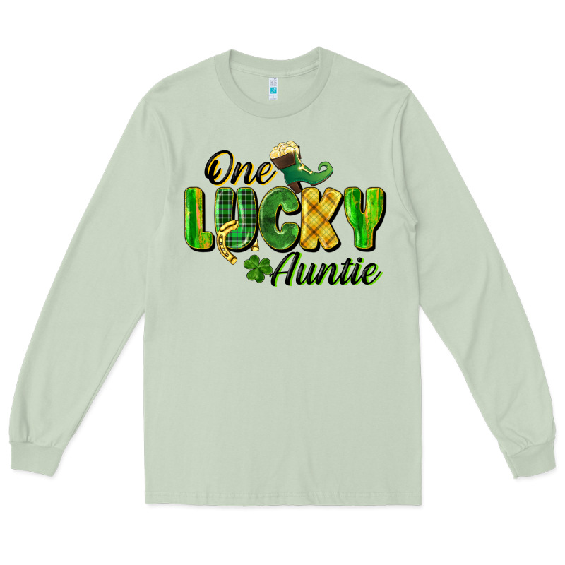 One Lucky Auntie St. Patrick's Day Long Sleeve Tee by CowGirlArtShop | Teevron