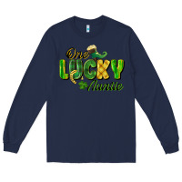 Navy One Lucky Auntie St. Patrick's Day Long Sleeve Tee - CowGirlArtShop