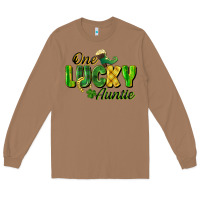 Toasted Coconut One Lucky Auntie St. Patrick's Day Long Sleeve Tee - CowGirlArtShop