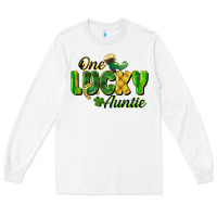 White One Lucky Auntie St. Patrick's Day Long Sleeve Tee - CowGirlArtShop