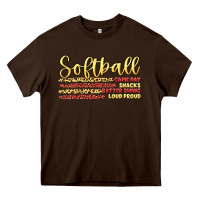 Chocolate Brown softball game day Heavy Core Tee - Artiststas