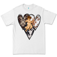 White Country Cupid Valentine Cowhide Heart Premium Tee - Bettercallsaul