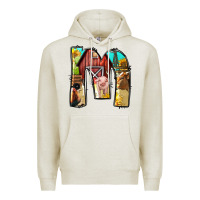Oatmeal Heather farm life alphabet lowercase letters m Premium Hoodie - BundleAndBundleShop