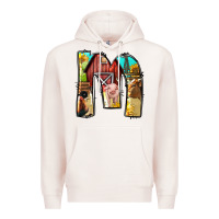 Pale Pink farm life alphabet lowercase letters m Premium Hoodie - BundleAndBundleShop