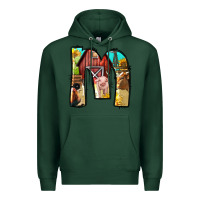 Sports Green farm life alphabet lowercase letters m Premium Hoodie - BundleAndBundleShop