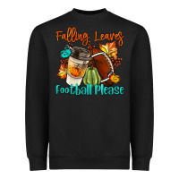 Black Falling Leaves Football Please Heavyweight Sweatshirt - LillyAllenDesigns