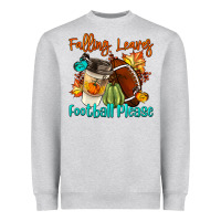 Heather Grey Falling Leaves Football Please Heavyweight Sweatshirt - LillyAllenDesigns