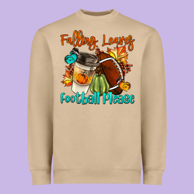 Falling Leaves Football Please Heavyweight Sweatshirt Designed By Lillyallendesigns